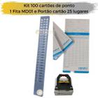 Kit 100 cartões de ponto + chapeira 25 lugares e fita MD01