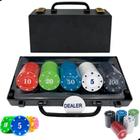 Kit 100 Fichas Poker Jogo Profissional Numeradas Com Maleta