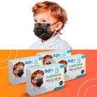 Kit 100 Máscara Descartável Infantil Tripla C/ Clip Nasal