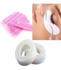 Kit 100 Microbrush + 2 Fita Micropore + 10 Pares Pads Lash