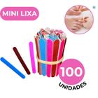 Kit 100 Mini Lixa de Unha Manicure Pedicure Escolha a Cor