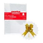 Kit 100 saco transparente celofane 30x44 +100 laços gliter g