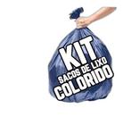 Kit 100 Sacos Lixo (60L E 100L) Branco + Verde + Azul