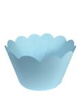 Kit 100 Saia Cupcake Aniversário Decoração Doce Baby Blue