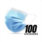 Kit 100 Unidades Mascara Descartável Tripla Com Clipe Nasal Azul Prevenção - BOANG
