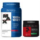 Kit 100% Whey Pote 900G Morango + Hórus 300G Limão Yuzu Max