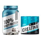 Kit 100% whey protein 900g pote + creatina 150g shark pro