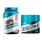Kit 100% whey protein 900g pote + creatina 150g shark pro