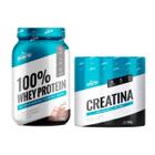 Kit 100% whey protein 900g pote + creatina 300g shark pro