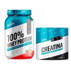 Kit 100% whey protein 900g pote + creatina 300g shark pro