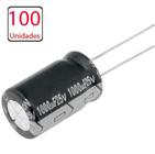 Kit 100X Capacitor Eletrolítico 1000Uf X 25V 1.000Uf 105ºc - Capte