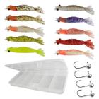 Kit 10pç Camarão Artificial Robaleiro 9,8cm Robalo Matadeira