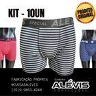 Kit 10un cueca box risca de giz adulto alevis