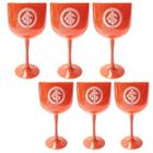 Kit 10Un Taça Copo Plástico Vermelho Gin Drinks Coquetéis