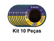 Kit 10x Disco Flap Nylon Reto 4.1/2 115mm G80 Heavy Duty