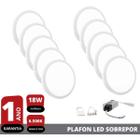 Kit 10x Plafon Painel Led 18w Branco Frio Redondo Sobrepor - ECONOMAX