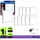 Kit 10x Plafon Painel Led Sobrepor 18w Branco Frio Quadrado