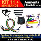 Kit 11 + 5 Mini Bands Faz Mais de 30 Exercícios de Resistência Diferentes Aumenta a Flexibilidade