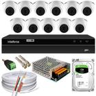 Kit 11 Câmera 1220D mic intelbras Com Áudio dvr 1216 C/hd 3tb