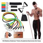 Kit 11 Elastico Extensor Treino Funcional Academia Em Casa Ginastica - MESTORE