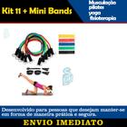 Kit 11 Peças + 5 Mini Bands Queima Calorias Malhar Braços Exercício Aeróbio Fitness Perda de Peso