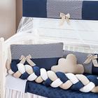 Kit 11 peças Berço Americano Trançado Doce Bebe Protetor Quarto Bebe Laço Imperial Chuva Amor