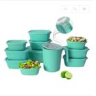 Kit 11 Potes Plástico Vasilha Organizadora com Tampa + Jarra de 1800 ML