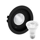 Kit 11 Spot Embutir Redondo Recuado Par20 Preto + Lâmpada Led 4,8w 6500k