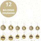 Kit 12 Bolinha De Natal Enfeite Para Arvore Vermelha e Dourada 5cm