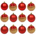 Kit 12 Bolinhas De Natal Enfeite P/ Árvore Decorativo 6Cm