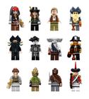 Kit 12 bonecos piratas do caribe jack sparrow bloco de montar