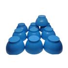 Kit 12 Bowl Cumbuca P/ Sopas Caldos Sobremesa Plástico 700 Ml Azul