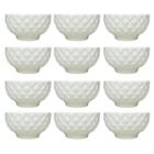 Kit 12 Bowl Tigela Cumbuca Porcelana Matelassê Branco 380 ml - LYOR