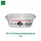Kit 12 Caixas Organizadoras Multiuso Transparente 11L com Trava