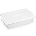 Kit 12 Caixas Restaurante Açougue 56x34cm Empilhável de Plástico com Tampa 15l Organizadora