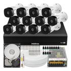 Kit 12 Camera de Segurança Intelbras Alta Resolução 1120 Vhl Hd Dvr 16 Canais 1116c