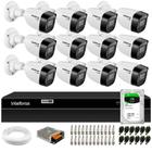 Kit 12 Câmeras Intelbras VHD 1130 B HD 720p Lente 2.8mm Visão Noturna 30m Proteção IP67 + DVR Intelbras MHDX 1316 16 Canais Multi HD + 1TB BarraCuda