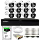 Kit 12 Câmeras Intelbras VHD 1220 B G7 Full Color Bullet Full HD 1080p Multi HD IR 20m + DVR Tudo Forte TFHDX 3316 16 Canais + HD 1TB BarraCuda - Intelbras e Tudo Forte