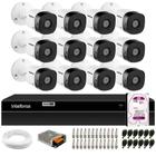 Kit 12 Câmeras Intelbras VHD 1230 B Full HD 1080p Bullet Visão Noturna de 30 metros IP67 + DVR Intelbras MHDX 1216 Full HD 16 Canais + HD