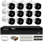 Kit 12 Câmeras Intelbras VHD 1230 B Full HD 1080p Bullet Visão Noturna de 30 metros IP67 + DVR Intelbras MHDX 1216 Full HD 16 Canais Multi HD