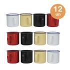 Kit 12 caneca esmaltada 150 ml xícara café chá suco retrô - Rio Tijucas