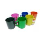 Kit 12 Caneca Reforçada De Plástico Com Alça Livre Bpa 300Ml