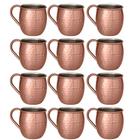 Kit 12 Canecas Moscow Mule Inox Rose Bronze Drink 500Ml