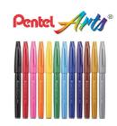 Kit 12 Canetas Pincel Pentel Fude Touch Sign Pen Desenho