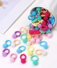 Kit 12 cartelas com 4 mini elástico rabico infantil colorido com pompom resistente