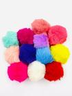 Kit 12 Chaveiros De Pompom Pelúcia Peludo Macio Bolsa - oem