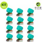 Kit 12 com Potes Marmitas Fitness Marmitex de Plástico Para Uso no Microondas Freezer Com Divisórias