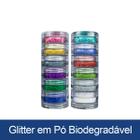 Kit 12 Cores Festa Carnaval Glitter em Pó Biodegradável 2972 Colormake Bio Ecológico Vegano com 6g Cada