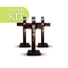 Kit 12 Cruz Crucifixo São Bento Mesa 29,5cm Atacado Revenda