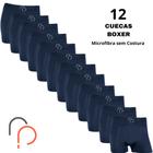 Kit 12 Cueca Box Boxer Masculina RP Basic Microfibra Elastano Adulto Lisa Conforto